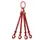 Hijsstroppen 4-Sprong Draagvermogen 0-45° 10 5T Nuttige L 2M Rood