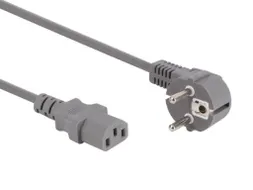 Voedingskabel Grijs CEE 7/7 90° + C13 L=3.0m, 3G1.0mm²
