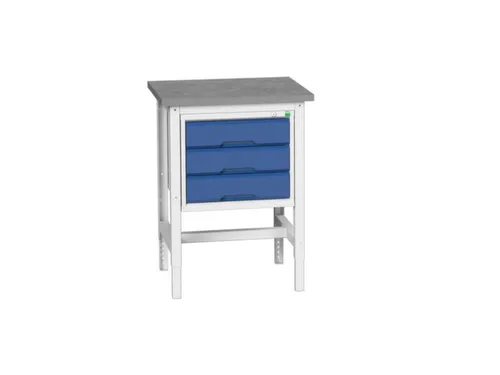 werkbank,HxBxD 780-930x700x600mm,linoleumblad,4voeten