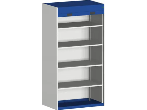 roldeurkast 2000x1050x650mm 4xStalen bodem cil.-slot RAL7035 RAL5010