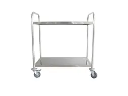RVS Serveerwagen Draagverm. 100kg 2 Etages Laadvl. LxB 820x500mm