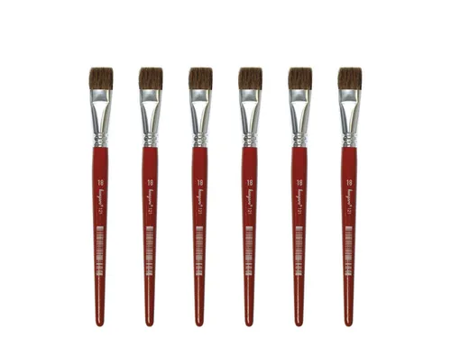 Penseel Kangaro Serie 121 plat Nr. 18 geitenhaar doos 6 stuks