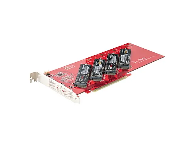 Quad M.2 PCI Express SSD Adapter Kaart voor NVMe/Ahci Ssd