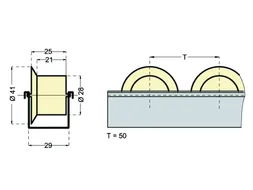 profiel voor spoorkranswielen,v. doorloopstelling,D 2498mm