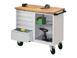 Werkplaatswagen 5 Laden 400kg Staalplaat Ral7035 Front Ral7035 - 2