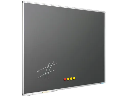 Krijtbord 100x180 cm Softline alu profiel 8mm grijs emaille
