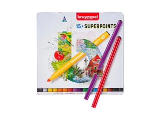 Viltstift Bruynzeel Creatives Superpoints assorti blik à 15 stuks - 3