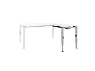 Bureau Linesto N4 aanbouwtafel 120x60cm krijtwit 25mm alu - 1