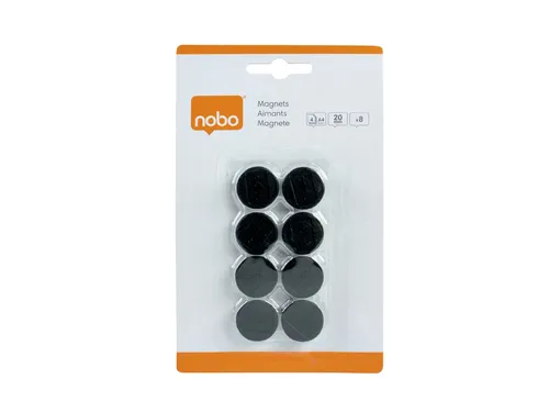 Magneet Nobo 20mm zwart 8 stuks
