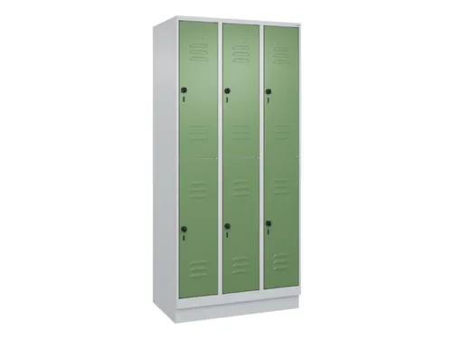 dubbeldekse locker,HxBxD 1950x900x500mm,3x2vak.,vak B 300mm