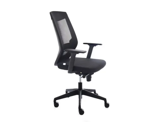 Bureaustoel,Synchroonmech.,M. Armleuningen,Zitting Schuimstof Zwart