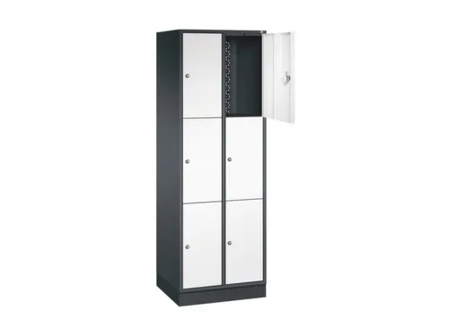 lockerkast,HxBxD 1950x620x500mm,2x3vakken,cil.-slot,sokkel