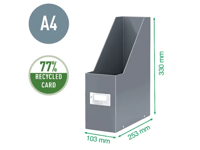 Tijdschriftcassette Leitz Wow Click & Store Blauw 77% gerecycled karto