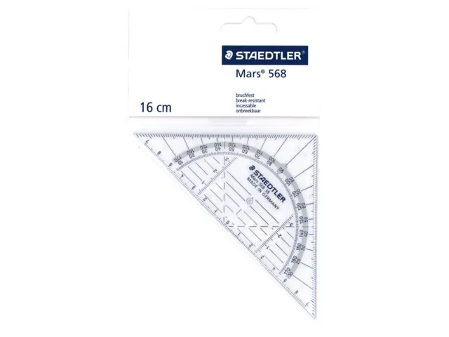 Geodriehoek Staedtler Mars 568 16cm Transparant
