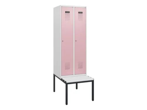locker met bank,HxBxD 1950x600x815mm,2vak,vak B 300mm,cilinderslot
