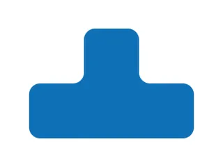 plaksymbool,T-vorm,markering HxB 100x150mm,polycarbonaat,blauw - 1