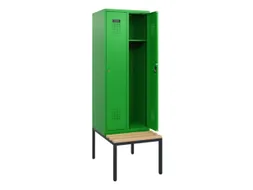 locker met bank,HxBxD 1950x600x815mm,2vak,vak B 300mm,cilinderslot