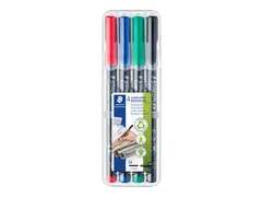 Viltstift Staedtler OHP Lumocolor 317 Medium 1.0mm Assorti 4 stuks