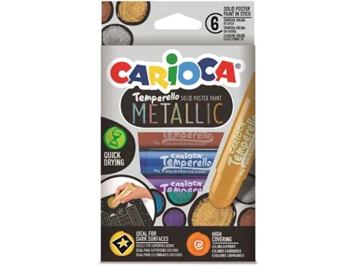plakkaatverfstick Temperello Metallic 6 stuks