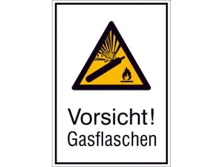 waarschuwings-combibord,v. binnen/buiten,Pas op! Gasflessen - 1