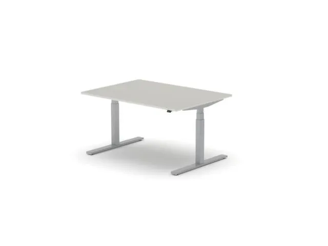 Elektrisch ihv bureau,HxBxD 650-1310x1400x1000mm,blad lichtgrijs