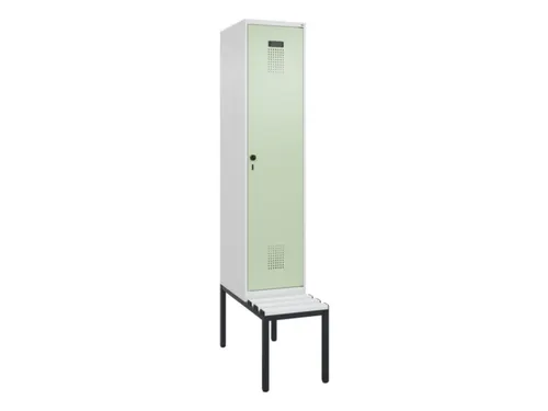 locker met bank,voor scheiding van kleding,HxBxD 2120x400x815mm,1vak