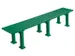 Kunststofbank 415x2000x370mm Zit H 415mm 5 Latten 3 Pootstellen Groen