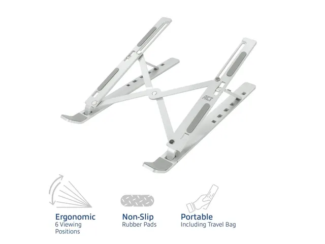 Laptopstandaard ACT 6 standen aluminium