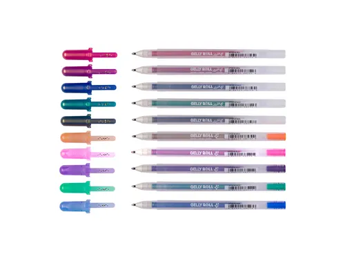 Gelschrijver Sakura Gelly Roll 0.7mm Gold & Silver Shadow 10 stuks