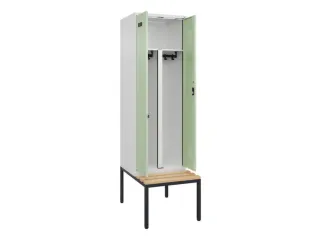 PBM-locker met bank,HxBxD 2120x600x815mm,2vak,vak B 300mm - 1