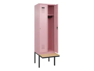 locker met bank,HxBxD 2120x600x815mm,2vak,vak B 300mm,cilinderslot - 1
