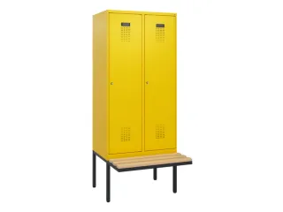locker met bank,HxBxD 1950x800x815mm,2vak,vak B 400mm,cilinderslot - 2
