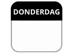 LabelLORD PL Dagetiket Donderdag 25x25mm Zwart Flushlabel 1000 stuks