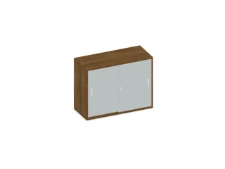 Schuifdeurkast 770x1000x430mm Romp Noten Decor Front Lichtgrijs - 1