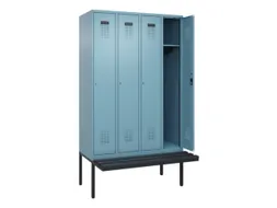 locker met bank,HxBxD 2120x1200x815mm,4vak,vak B 300mm,cilinderslot
