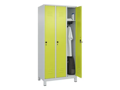 locker,HxBxD 1950x900x500mm,3vak,vak B 300mm,draaigrendel,voeten