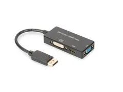 DisplayPort 3in1 adapter / converter Zwart