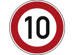 verkeersbord,maximumsnelheid 10km/h,conform StVO,aluminium