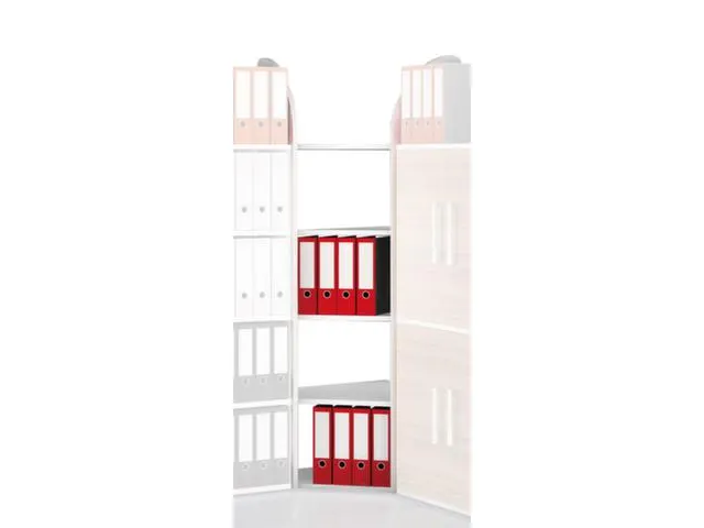 Rayonnage D'angle Hxl 1900x600mm 5tablettes 1paroi Latérale Gris Clai