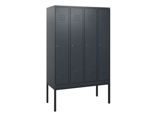 locker,HxBxD 1950x1200x500mm,4vak,vak B 300mm,cil.-slot,voetonderstel