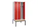 locker met bank,voor scheiding van kleding,HxBxD 2120x900x815mm,3vak