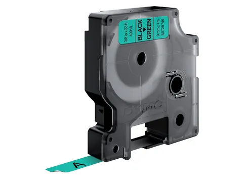 Labeltape Dymo 40919 D1 S720740 9mmx7m zwart op groen