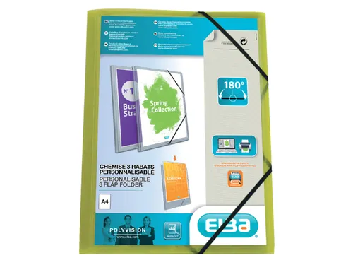 Elastomap Oxford A4 Polyvision Incl Insteektas Groen Polypropyleen