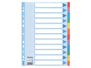 Tabbladen Esselte A4 11-Gaats Karton 12-Delig Assorti - 1