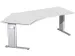 Bureau D’angle À Hauteur Réglable,Finition Gris Clair