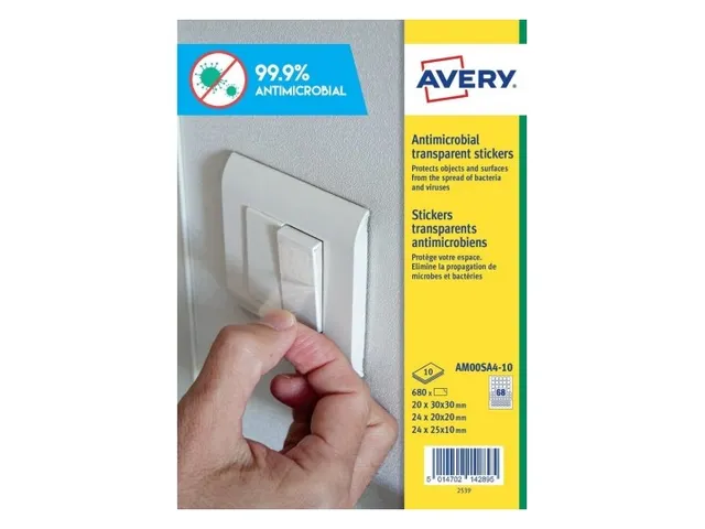 Antimicrobiële stickers assorti transparant permanent