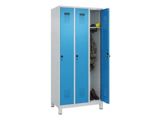 locker,HxBxD 1950x900x500mm,3vak,vak B 300mm,draaigrendel,voeten - 1