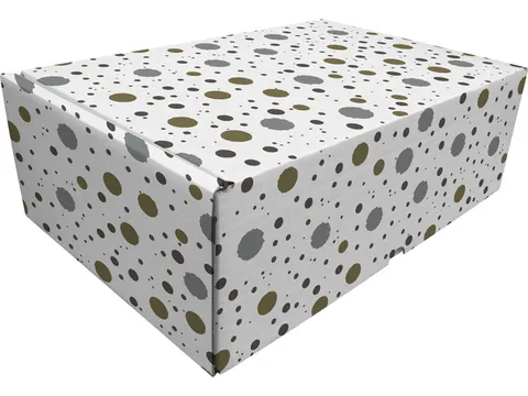 Cadeaupakketdoos Raadhuis 4 spetter 305x215x110mm krimp a 5 stuks