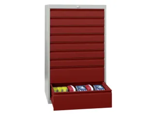 ladekast,HxBxD 1000x715x600mm,8lade(n),cil.-slot,RAL7035,front RAL3000 - 2