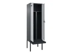 PBM-locker met bank,HxBxD 2120x600x815mm,2vak,vak B 300mm,draaigrendel